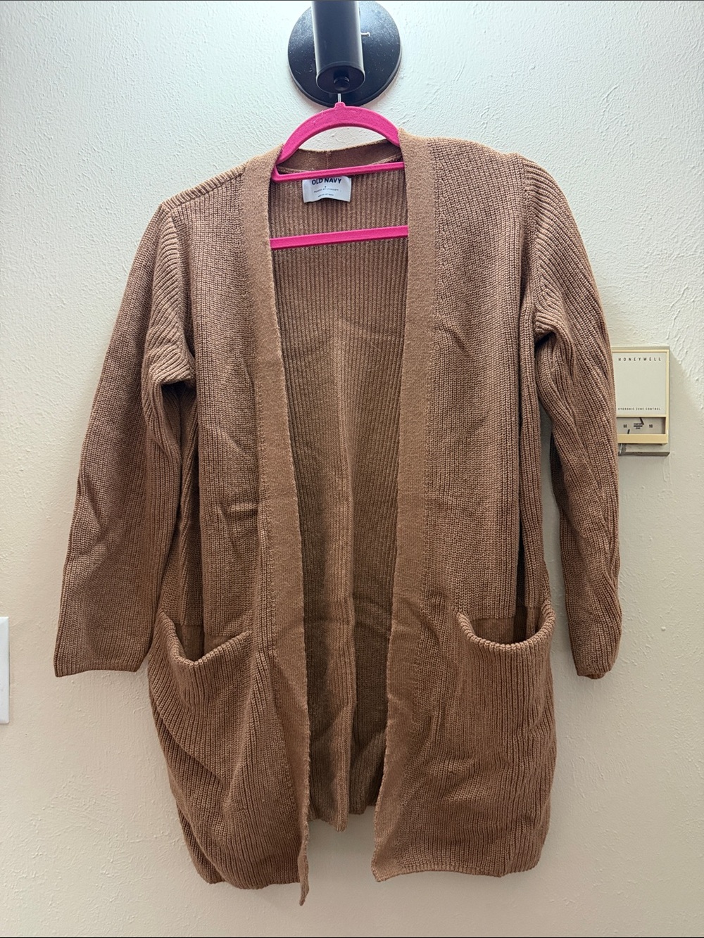 Old Navy Brown Open-Front Ribbed Knit Cardigan